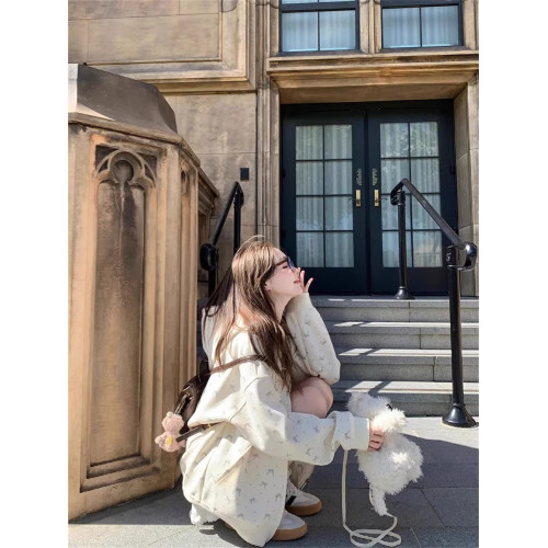 奶fufu學生連帽碎花衛衣外套女2025秋開衫拉鍊寬松休閒學院風秋冬 奶fufu學生連帽碎花衛衣外套女2025秋開衫拉鍊寬松休閒學院風秋冬