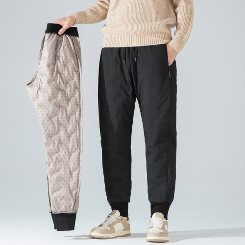 雪中飛2025冬新款男女同款鵞絨羽絨褲休閒束腳防風保暖禦寒黑色 雪中飛2025冬新款男女同款鵞絨羽絨褲休閒束腳防風保暖禦寒黑色