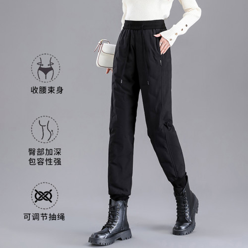 雪中飛2025冬新款男女同款鵞絨羽絨褲休閒束腳防風保暖禦寒黑色 雪中飛2025冬新款男女同款鵞絨羽絨褲休閒束腳防風保暖禦寒黑色