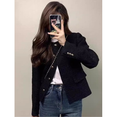 高級感黑色小香風外套大碼女裝2025秋冬新款胖mm短款輕奢名媛上衣 高級感黑色小香風外套大碼女裝2025秋冬新款胖mm短款輕奢名媛上衣