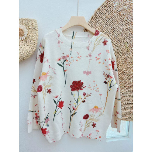 重工釘珠印花減齡毛衣女裝上衣 秋冬新款圓領慵懶風針織衫打底衫 重工釘珠印花減齡毛衣女裝上衣 秋冬新款圓領慵懶風針織衫打底衫