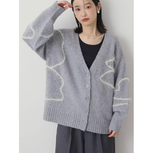 A 秋冬新款 設計感 線條感v領寬松開衫毛衣外套女 A 秋冬新款 設計感 線條感v領寬松開衫毛衣外套女