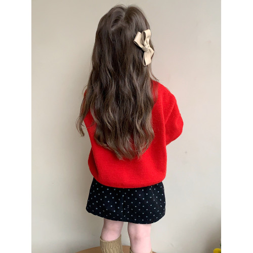 女小童聖誕加厚毛衣冬季女寶寶保暖針織上衣冬裝小女孩紅色打底衫 女小童聖誕加厚毛衣冬季女寶寶保暖針織上衣冬裝小女孩紅色打底衫