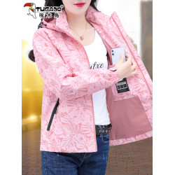 啄木鳥沖鋒衣外套女春秋2025年新款時尚洋氣中年媽媽寬松防風夾克