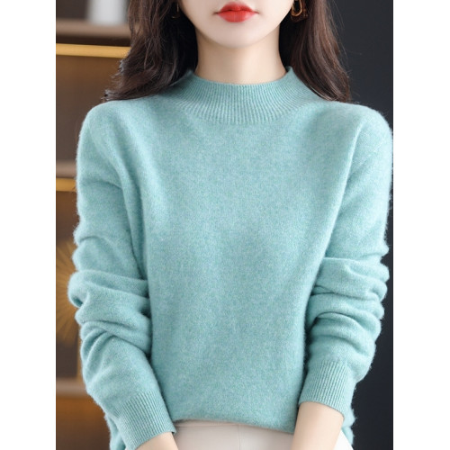 恒源祥無縫半高領100純羊毛衫女2025冬內搭打底衫純色百搭羊絨衫