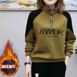 女士衛衣女春秋季2025新款中年洋氣媽媽秋冬加絨加厚長袖大碼上衣
