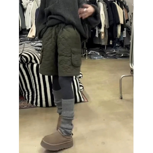 歐貨設計感小衆2024年女冬季加厚夾棉百搭時髦洋氣短褲寬松保暖褲 歐貨設計感小衆2024年女冬季加厚夾棉百搭時髦洋氣短褲寬松保暖褲