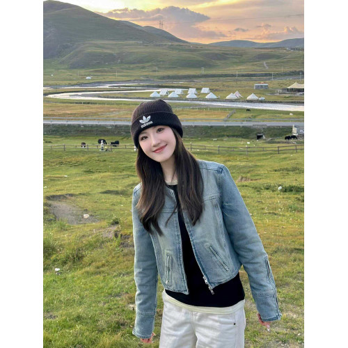 美式復古做舊水洗藍色牛仔外套女春秋款2025新款百搭短款夾克上衣