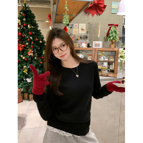 蘇三三低領加絨毛衣女款2025新款冬季加厚內搭打底衫秋冬針織上衣