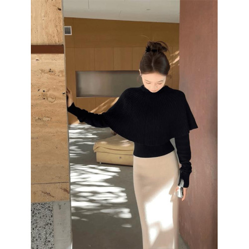 小衆不撞款鬭篷針織衫女冬季原創設計師新款毛衣獨特超好看上衣潮 小衆不撞款鬭篷針織衫女冬季原創設計師新款毛衣獨特超好看上衣潮