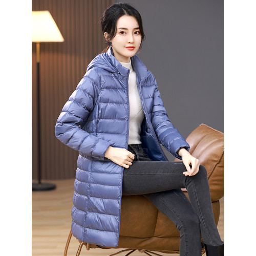 輕薄羽絨服女中長款2025新款中年媽媽大碼休閒連帽白鴨絨羽絨外套 輕薄羽絨服女中長款2025新款中年媽媽大碼休閒連帽白鴨絨羽絨外套