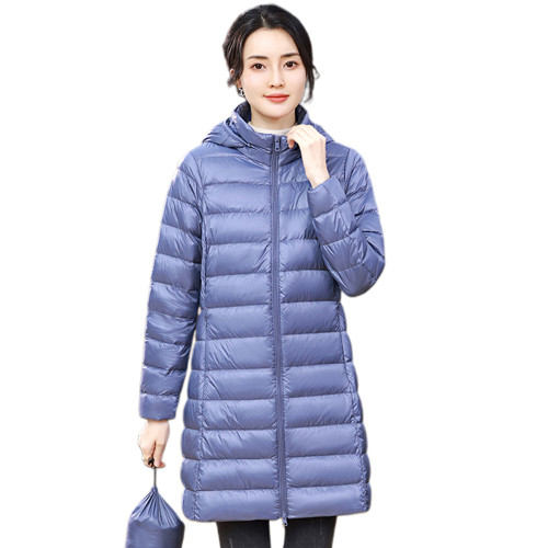 輕薄羽絨服女中長款2025新款中年媽媽大碼休閒連帽白鴨絨羽絨外套 輕薄羽絨服女中長款2025新款中年媽媽大碼休閒連帽白鴨絨羽絨外套