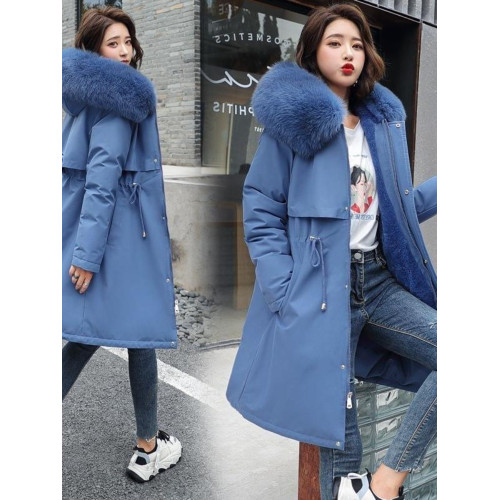 新款派克服加絨加厚羽絨棉服女中長款韓版秋冬季收腰連帽棉衣棉襖 新款派克服加絨加厚羽絨棉服女中長款韓版秋冬季收腰連帽棉衣棉襖