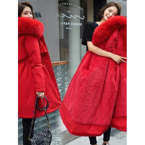 新款派克服加絨加厚羽絨棉服女中長款韓版秋冬季收腰連帽棉衣棉襖 新款派克服加絨加厚羽絨棉服女中長款韓版秋冬季收腰連帽棉衣棉襖