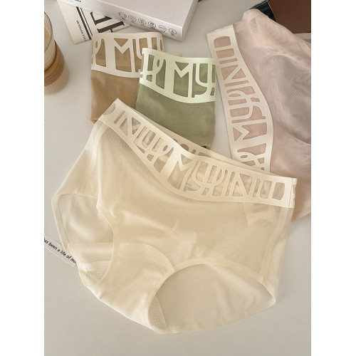 超薄空氣裸感冰絲面膜內褲女中高腰速乾無痕網紗半透明包臀三角褲 超薄空氣裸感冰絲面膜內褲女中高腰速乾無痕網紗半透明包臀三角褲