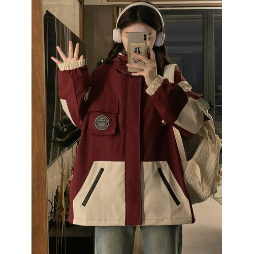 美式復古沖鋒衣外套女2025春秋冬款寬松大碼連帽百搭情侶工裝棉服 美式復古沖鋒衣外套女2025春秋冬款寬松大碼連帽百搭情侶工裝棉服