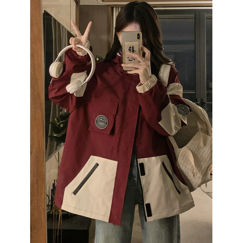 美式復古沖鋒衣外套女2025春秋冬款寬松大碼連帽百搭情侶工裝棉服 美式復古沖鋒衣外套女2025春秋冬款寬松大碼連帽百搭情侶工裝棉服