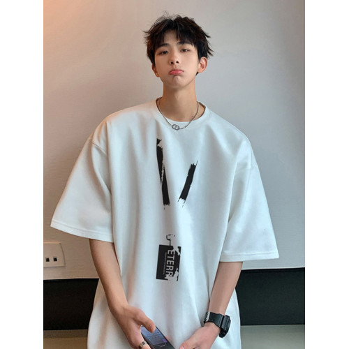 牛油果綠麂皮絨t恤男夏季情侶重磅上衣潮流多巴胺馬甲小領口短袖 牛油果綠麂皮絨t恤男夏季情侶重磅上衣潮流多巴胺馬甲小領口短袖