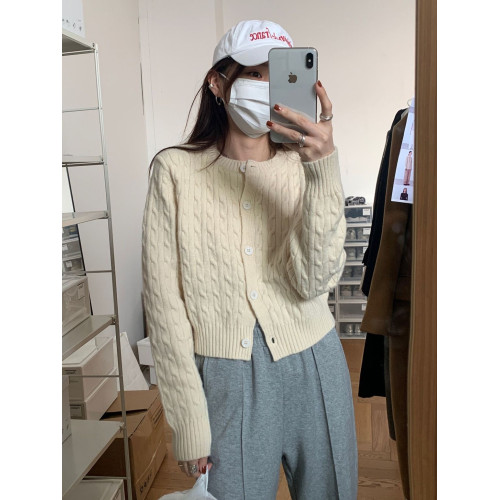 麻花開衫毛衣女外套秋冬內搭學院風灰色紅色針織衫小個子短款上衣 麻花開衫毛衣女外套秋冬內搭學院風灰色紅色針織衫小個子短款上衣