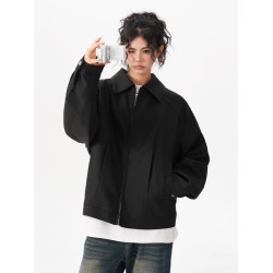 cleanfit短款廓形西裝夾克女2025秋季格雷系高街百搭寬松翻領外套