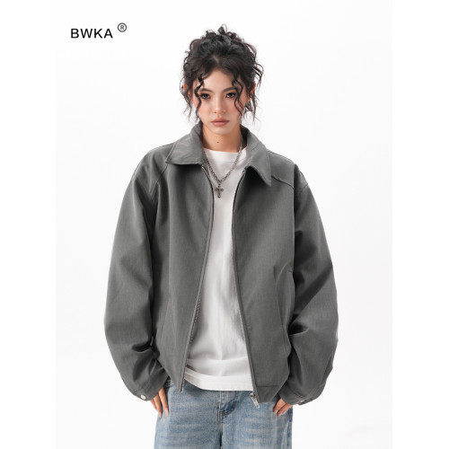 cleanfit短款廓形西裝夾克女2025秋季格雷系高街百搭寬松翻領外套 cleanfit短款廓形西裝夾克女2025秋季格雷系高街百搭寬松翻領外套