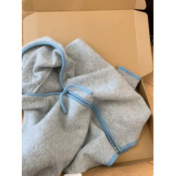 舒適又好穿！愛了愛了！灰色時尚小衆長袖連帽毛衣女秋冬開衫上衣