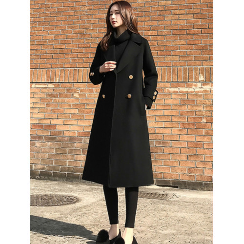 韓系羊絨質感毛呢大衣大碼胖mm200斤赫本風小個子加厚呢子外套