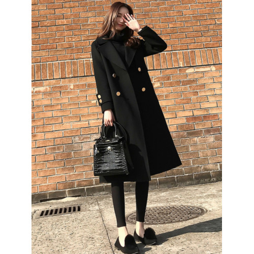 韓系羊絨質感毛呢大衣大碼胖mm200斤赫本風小個子加厚呢子外套