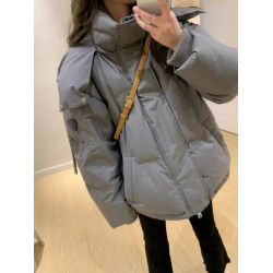 特大碼2-300斤冬季羽絨棉服短款女連帽寬松麵包加厚外套棉襖棉衣