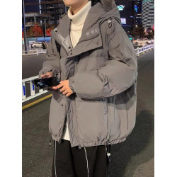 2025新款韓版冬季外套加厚保暖潮牌寬松麵包服男休閒立領羽絨服男