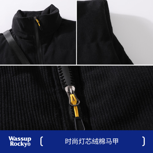 Wassup Rocky日系復古vintage羽絨綿馬甲冬季坎肩立領馬夾外套潮 Wassup Rocky日系復古vintage羽絨綿馬甲冬季坎肩立領馬夾外套潮