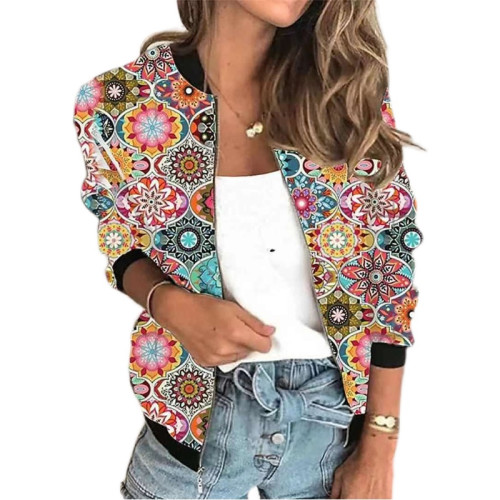 歐洲站秋冬新款立領貓咪cat數碼印花復古休閒拉鍊休閒短外套 coat 歐洲站秋冬新款立領貓咪cat數碼印花復古休閒拉鍊休閒短外套 coat