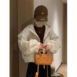 高級感沖鋒衣外套女2025春秋新款寬松小個子短款百搭休閒夾克上衣