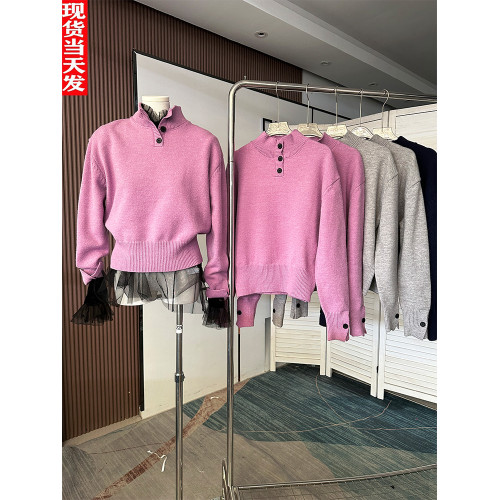 MONA 50綿羊毛 高級氣質百搭 立領針織衫上衣女小個子 2025爆款 MONA 50綿羊毛 高級氣質百搭 立領針織衫上衣女小個子 2025爆款