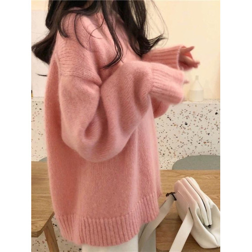 2025秋冬新款馬海毛軟糯毛衣女慵懶風寬松加厚小個子內搭針織衫 2025秋冬新款馬海毛軟糯毛衣女慵懶風寬松加厚小個子內搭針織衫