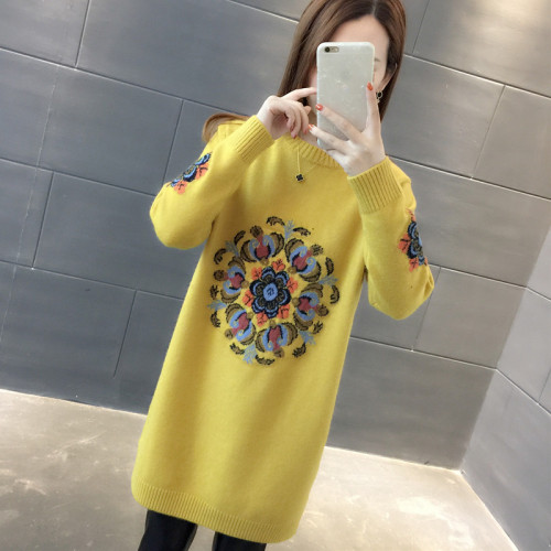 2025秋冬新款洋氣韓版女士中長款針織裙打底衫加絨加厚春秋毛衣女 2025秋冬新款洋氣韓版女士中長款針織裙打底衫加絨加厚春秋毛衣女