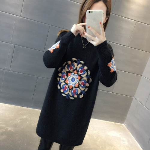 2025秋冬新款洋氣韓版女士中長款針織裙打底衫加絨加厚春秋毛衣女 2025秋冬新款洋氣韓版女士中長款針織裙打底衫加絨加厚春秋毛衣女