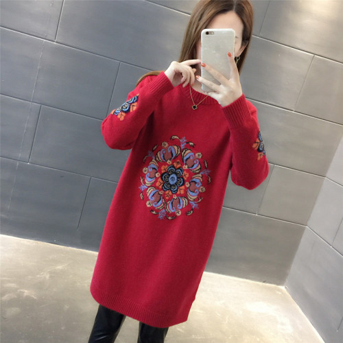 2025秋冬新款洋氣韓版女士中長款針織裙打底衫加絨加厚春秋毛衣女 2025秋冬新款洋氣韓版女士中長款針織裙打底衫加絨加厚春秋毛衣女