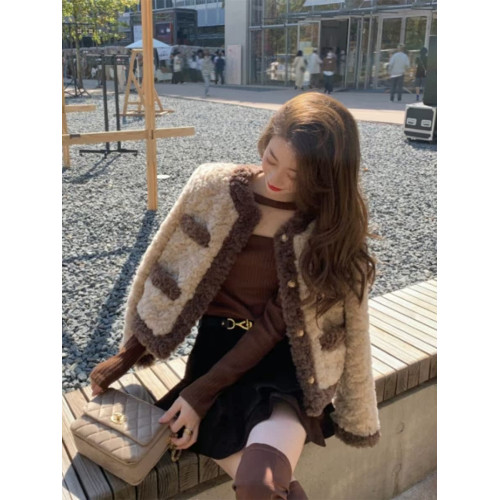 小香風仿羊羔毛保暖短款外套女秋冬2025新款韓版寬松氣質上衣加厚 小香風仿羊羔毛保暖短款外套女秋冬2025新款韓版寬松氣質上衣加厚