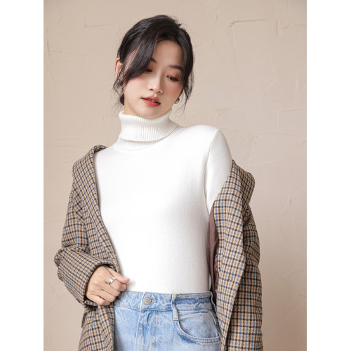 高領毛衣女秋冬加絨加厚打底衫內搭一體水貂絨保暖堆堆領針織上衣 高領毛衣女秋冬加絨加厚打底衫內搭一體水貂絨保暖堆堆領針織上衣