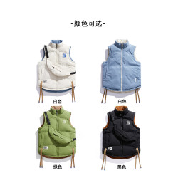 奧特萊斯2025秋冬季雙面穿馬甲男女款夾棉坎肩情侶斜款包馬夾外套