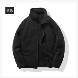 加絨加厚抓絨衣外套女士短款秋冬立領保暖寬松大碼搖粒絨上衣開衫