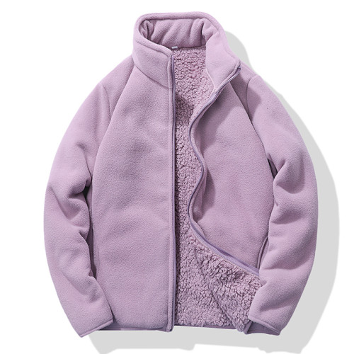 加絨加厚抓絨衣外套女士短款秋冬立領保暖寬松大碼搖粒絨上衣開衫 加絨加厚抓絨衣外套女士短款秋冬立領保暖寬松大碼搖粒絨上衣開衫