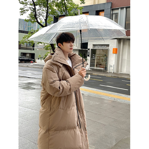 冬季超厚羽絨服男中長款過膝保暖中戯防寒寬松白鴨絨質感韓系外套 冬季超厚羽絨服男中長款過膝保暖中戯防寒寬松白鴨絨質感韓系外套