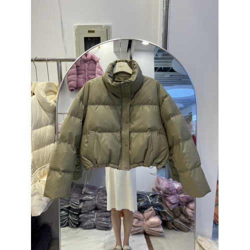 免洗PU皮羽絨服女2025年新款立領韓版白鴨絨小個子麵包服外套潮 免洗PU皮羽絨服女2025年新款立領韓版白鴨絨小個子麵包服外套潮