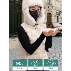 男女士90白鴨絨輕羽絨暖衣馬甲背心中領內搭保暖外穿輕薄抗菌拼接