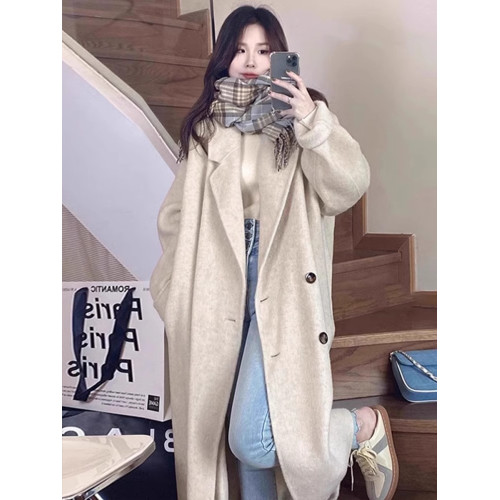 高級感呢子大衣女2025年新款赫本風韓系小個子氣質毛呢外套秋冬裝