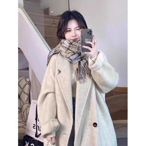 高級感呢子大衣女2025年新款赫本風韓系小個子氣質毛呢外套秋冬裝