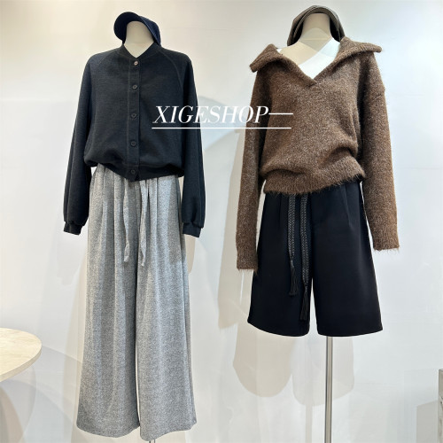 秋季美拉德polo大翻領混色毛衣女秋冬加厚寬松慵懶高級感上衣ins 秋季美拉德polo大翻領混色毛衣女秋冬加厚寬松慵懶高級感上衣ins