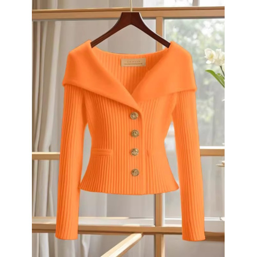 早秋小香風短款高腰開衫針織女裝2025年新款春秋毛衣上衣 早秋小香風短款高腰開衫針織女裝2025年新款春秋毛衣上衣